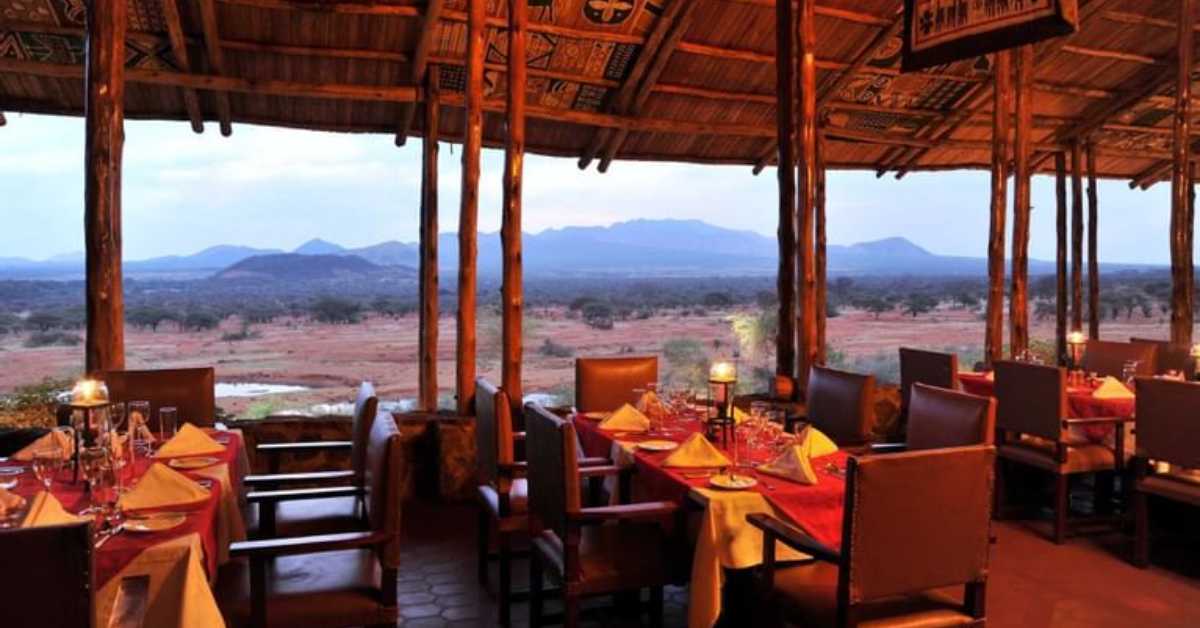 Tsavo East Dining Room Overlooking Water Hole
